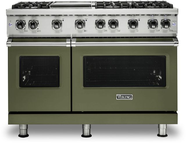 Viking® 5 Series 48" Cypress Green Pro Style Liquid Propane Range with 12" Griddle-0