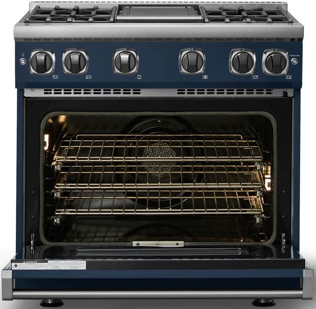 Viking® 7 Series 36" Slate Blue Pro Style Liquid Propane Gas Range with 12" Reversible Griddle-1