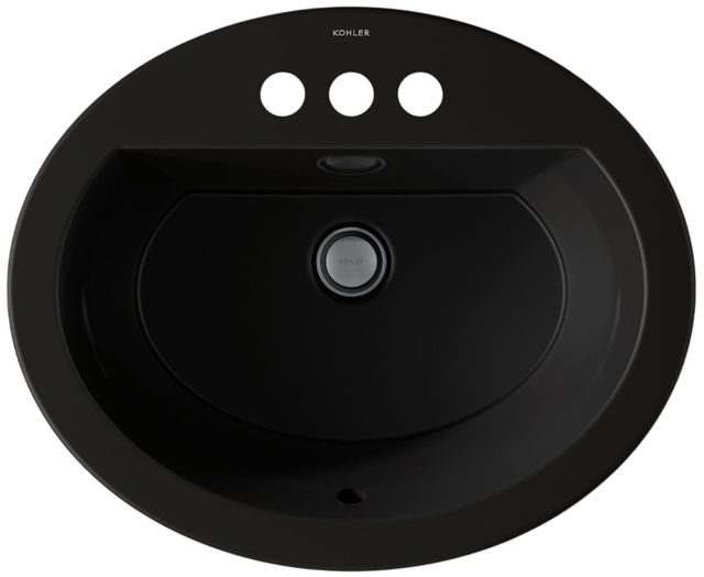 Kohler Bryant® Black 20.25" Centerset Oval Drop-In Bathroom Sink-1