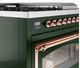 Ilve® Nostalgie II Noblesse 48'' Emerald Green Pro Style Dual Fuel Range with Copper Trim-4