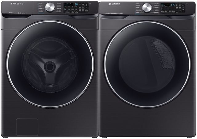 Samsung Fingerprint Resistant Black Stainless Steel Front Load Laundry Pair-0