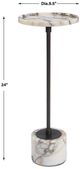 Uttermost® Brunson White Marble Drink Table with Dark Bronze Accent-2