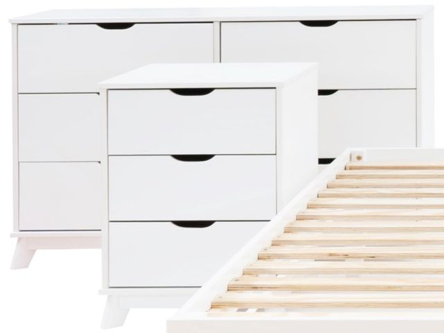 Powell® Portix 4-Piece White Queen Simple Bedroom Set-2