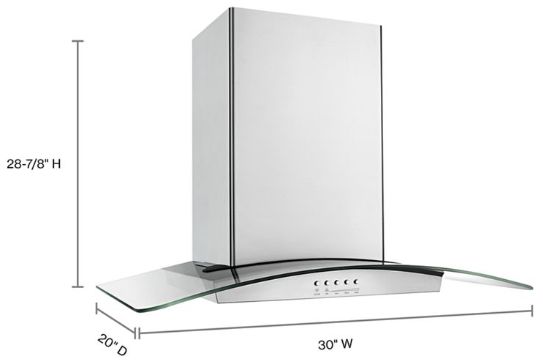 Maytag® 30" Stainless Steel Modern Glass Wall Mount Range Hood-2