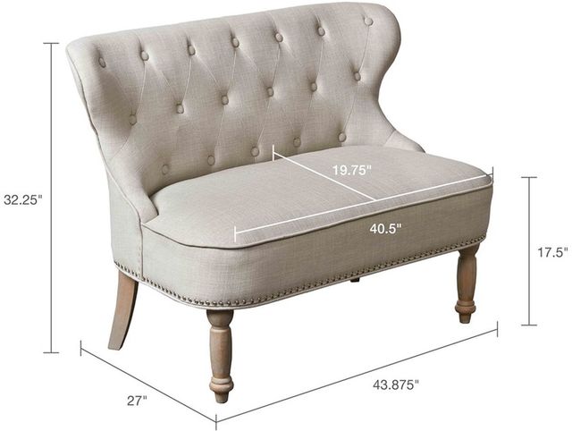 Olliix by Madison Park Taupe Stanford Settee-1