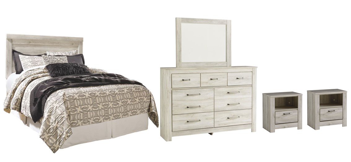 Bellaby 5 Piece Queen Panel Bedroom - White Wash