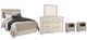 Signature Design by Ashley® Bellaby 5-Piece Whitewash Queen Panel Headboard Bed Set-0