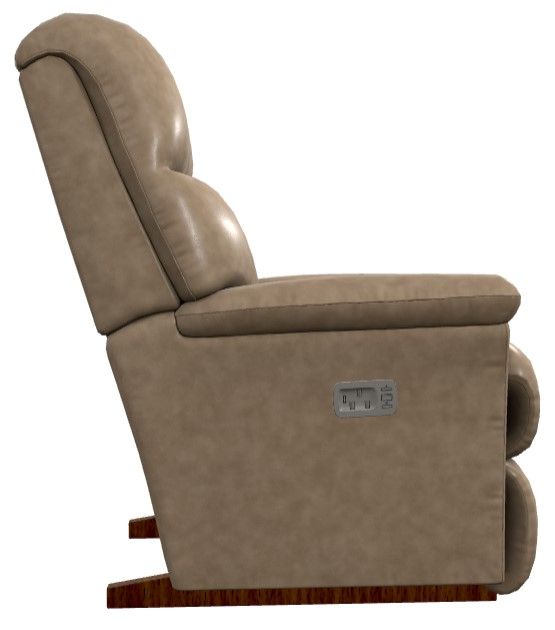La-Z-Boy® Reed Beige Leather Power Rocking Recliner with Headrest-2