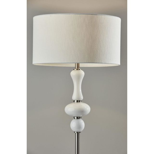Adesso® Natalie Black/Smoked Glass Floor Lamp-2