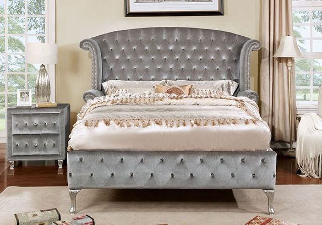 Furniture of America® Alzir Gray Nightstand-1