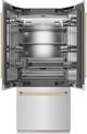 ZLINE Autograph Edition 36" 19.6 Cu. Ft. Satin Stainless Steel Built-In French Door Refrigerator with Polished Gold Accents-2