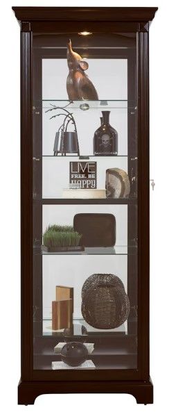 Pulaski™ PFC Deep Cherry Brown Two Way Sliding Door Curio-1