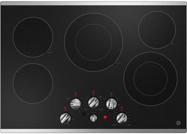 GE® 30" Stainless Steel Built-In knob Control Electric Cooktop-3