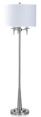 Stylecraft Brushed Steel/White Floor Lamp-0