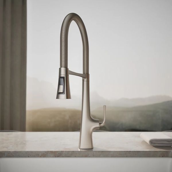 KOHLER® Graze® Vibrant Stainless Semi-Professional Kitchen Sink Faucet with 3-Function Sprayhead-3