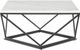 Elements International Riko White Coffee Table with Black Base-1