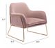 Zuo® Nadir Pink and Gold Arm Chair-4