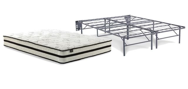 Sierra Sleep® by Ashley® Chime 2-Piece 10" Hybrid and Better than a Boxspring Foundation Queen Mattress Set