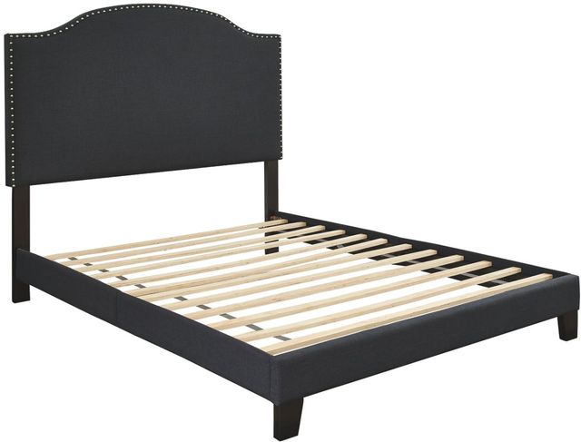 Signature Design by Ashley® Adelloni Charcoal Queen Upholstered Bed-1