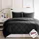 Olliix by Madison Park Essentials Larkspur Black and Grey King 3M Scotchgard Reversible Down Alternative Comforter Set-1