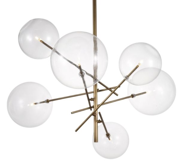 YHD Antique Brass 6-Light Chandelier-0