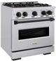 ZLINE Classic Series Autograph Edition 30" Stainless Steel Pro Style Dual Fuel Range with Matte Black Accents-2