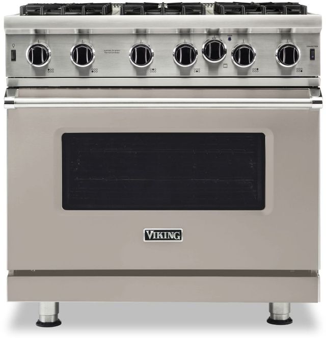 Viking® 5 Series 36" Pacific Grey Pro Style Natural Gas Range-0