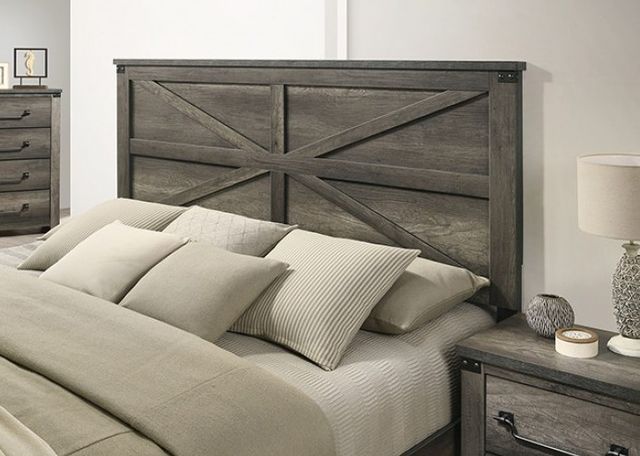 Furniture of America® Britonale 4-Piece Rustic Gray Queen Bedroom Set-2