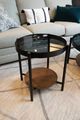 Riverside Furniture Felix Black Side Table with Brown Base-3