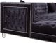 Meridian Furniture Moda 3-Piece Black Velvet U-Shape Double Chaise Sectional-3