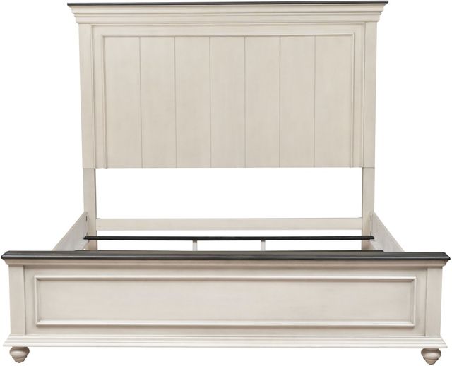Powell® Carrington Antique White/Brown King Panel Bed-3