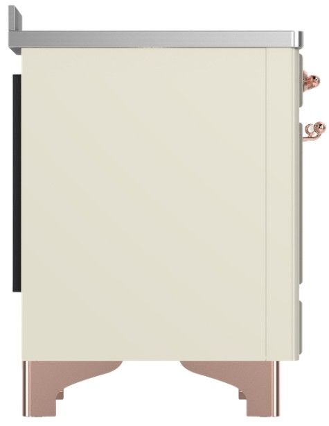 Ilve® Majestic III 48" Antique White Pro Style Induction Range with Solid Door and Copper Trim-3