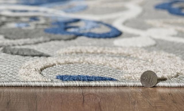 KAS Rugs Calla Blue/Gray Leila 5'x7' Area Rug-2