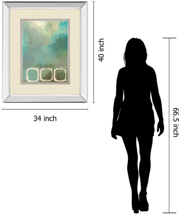 Classy Living Laurie Maitland Retro In Aqua And Khaki Il Mirror Framed Wall Art-2