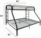 ACME Furniture Tritan Black Twin XL Over Queen Bunk Bed-2