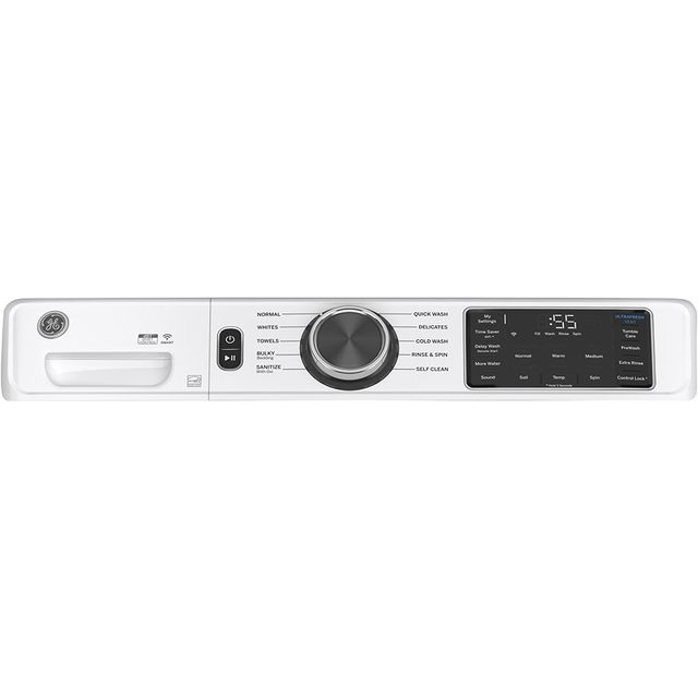 GE® 5.5 Cu. Ft. White Front Load Washer-2