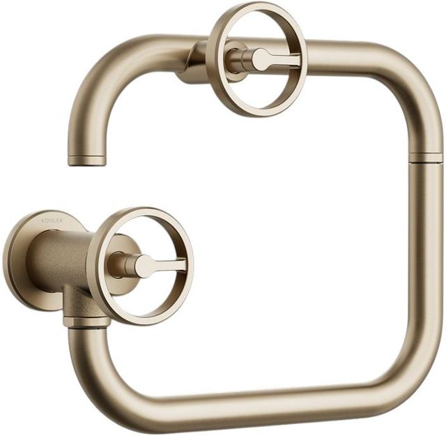 KOHLER® Billet® Vibrant Brushed Bronze Wall-Mount Pot Filler with Round Handle-0
