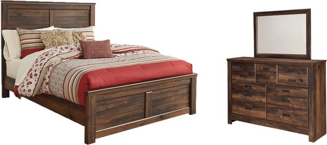 Signature Design by Ashley® Quinden 2-Piece Dark Brown King Panel Bed Set-0