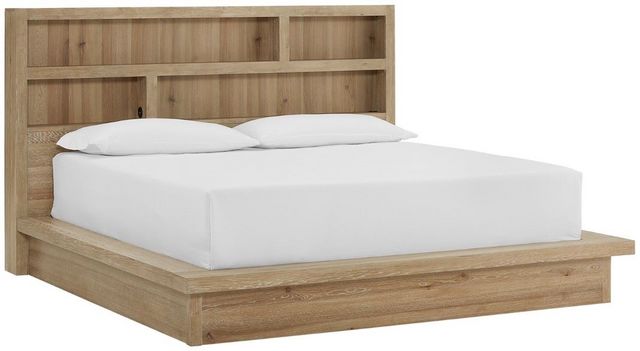 aspenhome® Modern Loft Khaki Queen Platform Bed-0