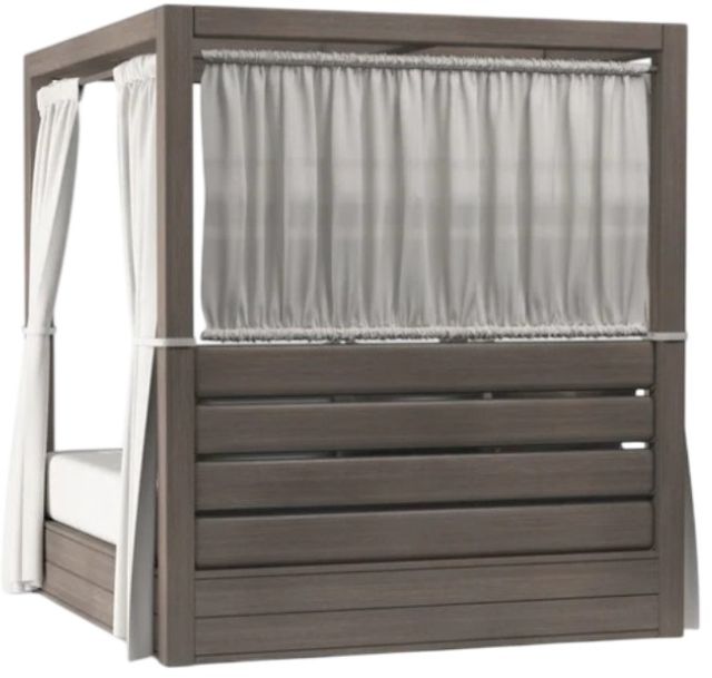 Sunset West Laguna Driftwood Aluminum King Outdoor Resort Daybed with Canvas Flax Cushion-3
