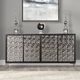 Furniture of America® Beckham Silver/Weathered Black 4-Door Cabinet-0