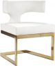 Meridian Furniture Alexandra White/Gold Faux Leather Dining Chair-0