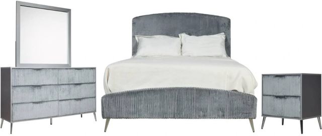 New Classic® Home Furnishings Kailani 4-Piece Gray Queen Panel Bedroom Set-0