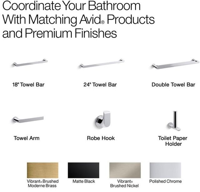KOHLER® Avid® Matte Black Double Robe Hook-3