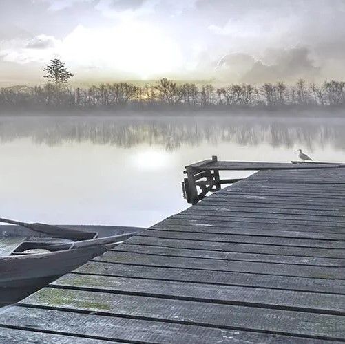 Classy Art Misty Morning Pier by Mike Calascibetta Wall Art-1