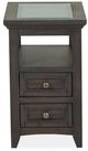 Magnussen Home® Westley Glass Insert Top Falls Graphite Chairside End Table-1