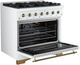 FORNO® Antico Series Alta Qualita 36" White and Antique Brass Pro Style Gas Range-1
