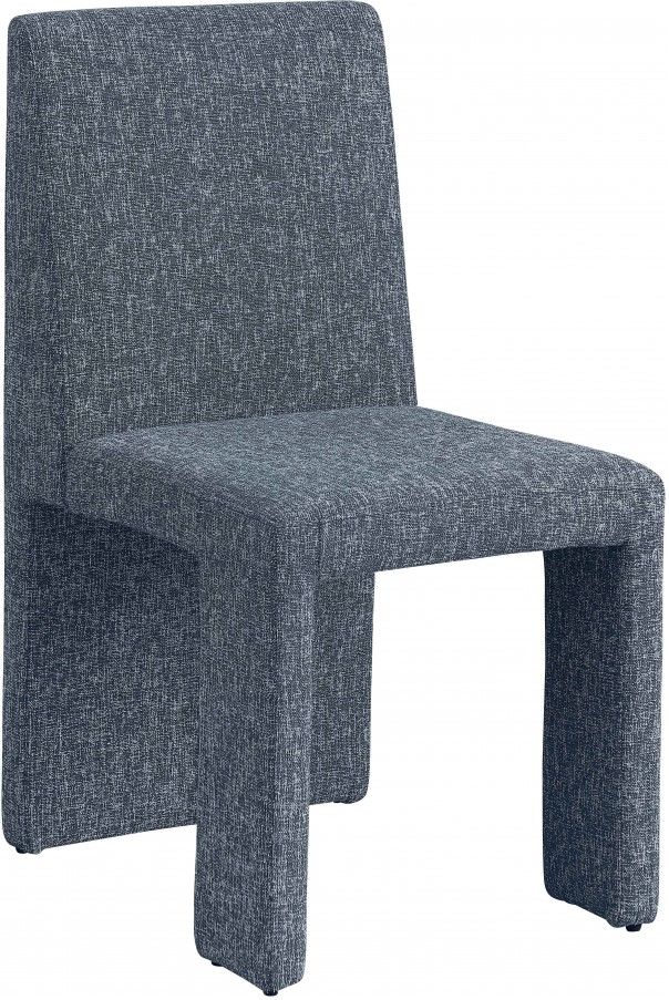 Meridian Furniture Benson Blue Linen Upholstered Dining Side Chair-0