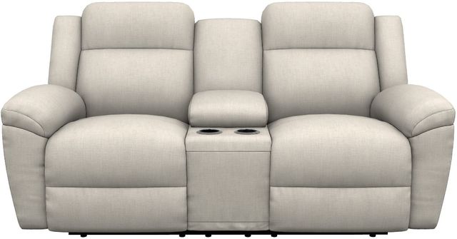 La-Z-Boy® Ava Ivory Manual Reclining Loveseat with Console-1