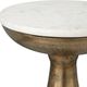 Uttermost® Torin White Indoor-Outdoor Drink Table with Antique Brass Base-4